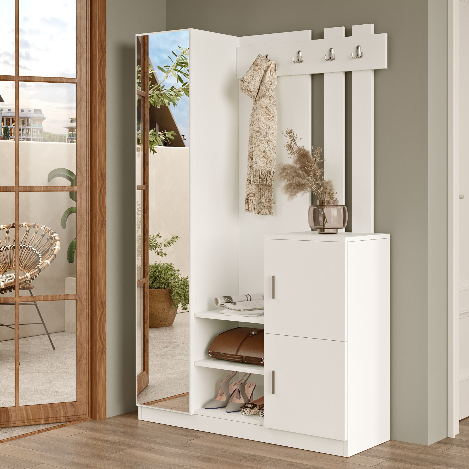 Orga Wardrobe White 113.6cm x 180cm