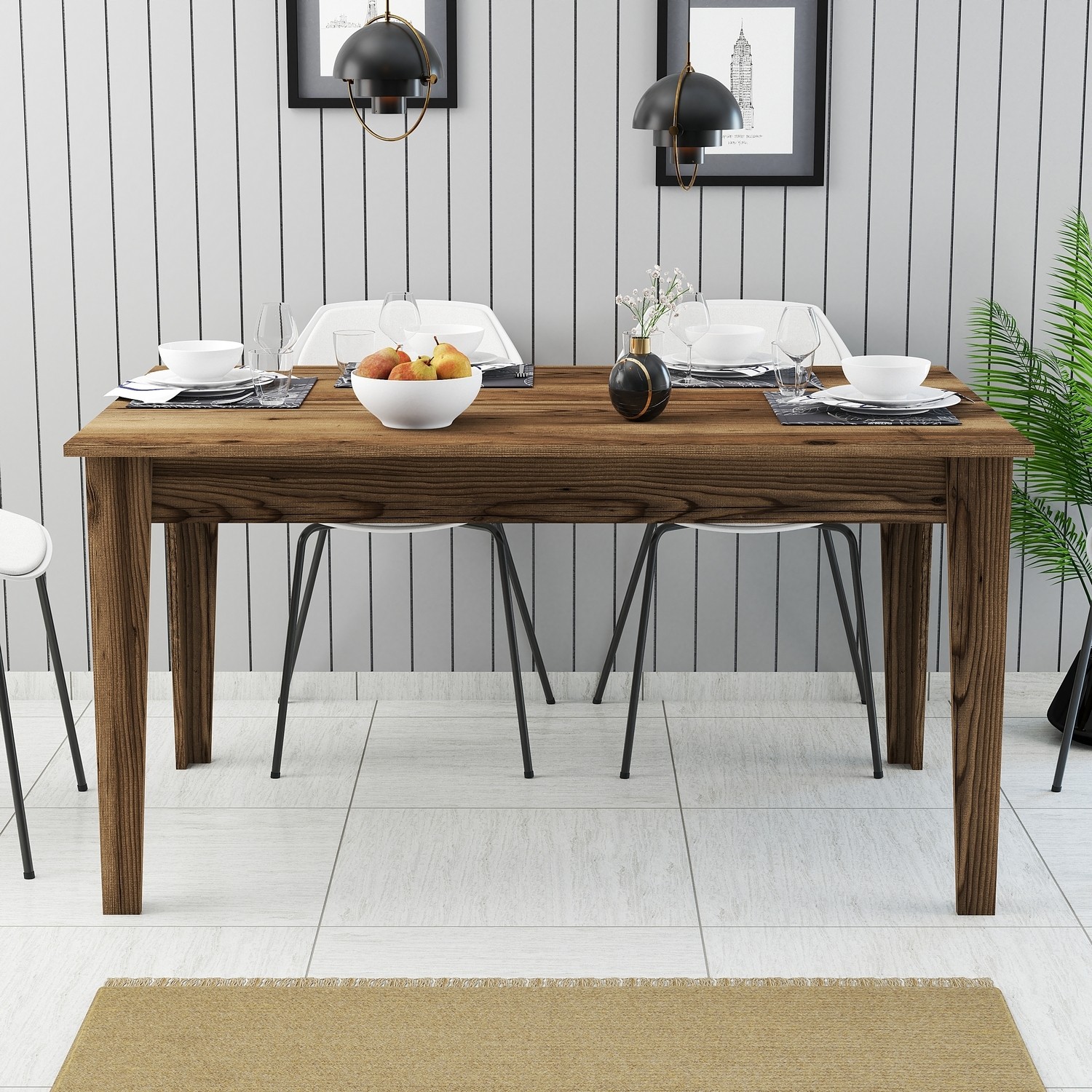 Milan Dining Table Walnut Brown 145cm x 75cm
