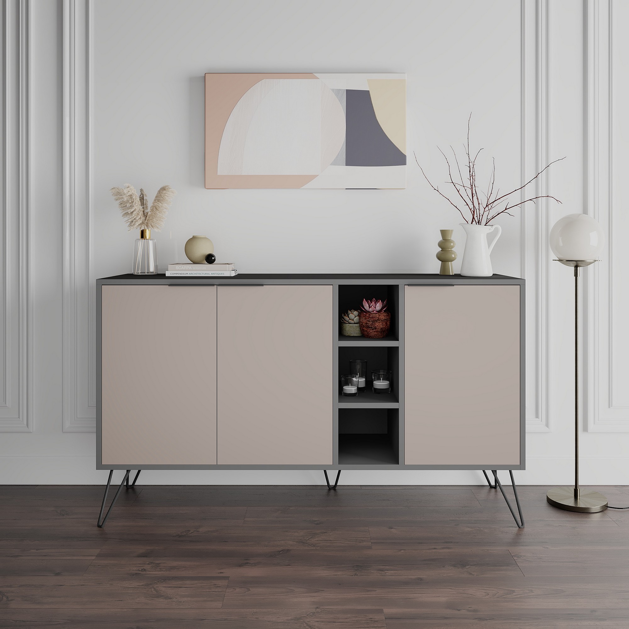 Clara Chest of Drawers Anthracite Light Mocha