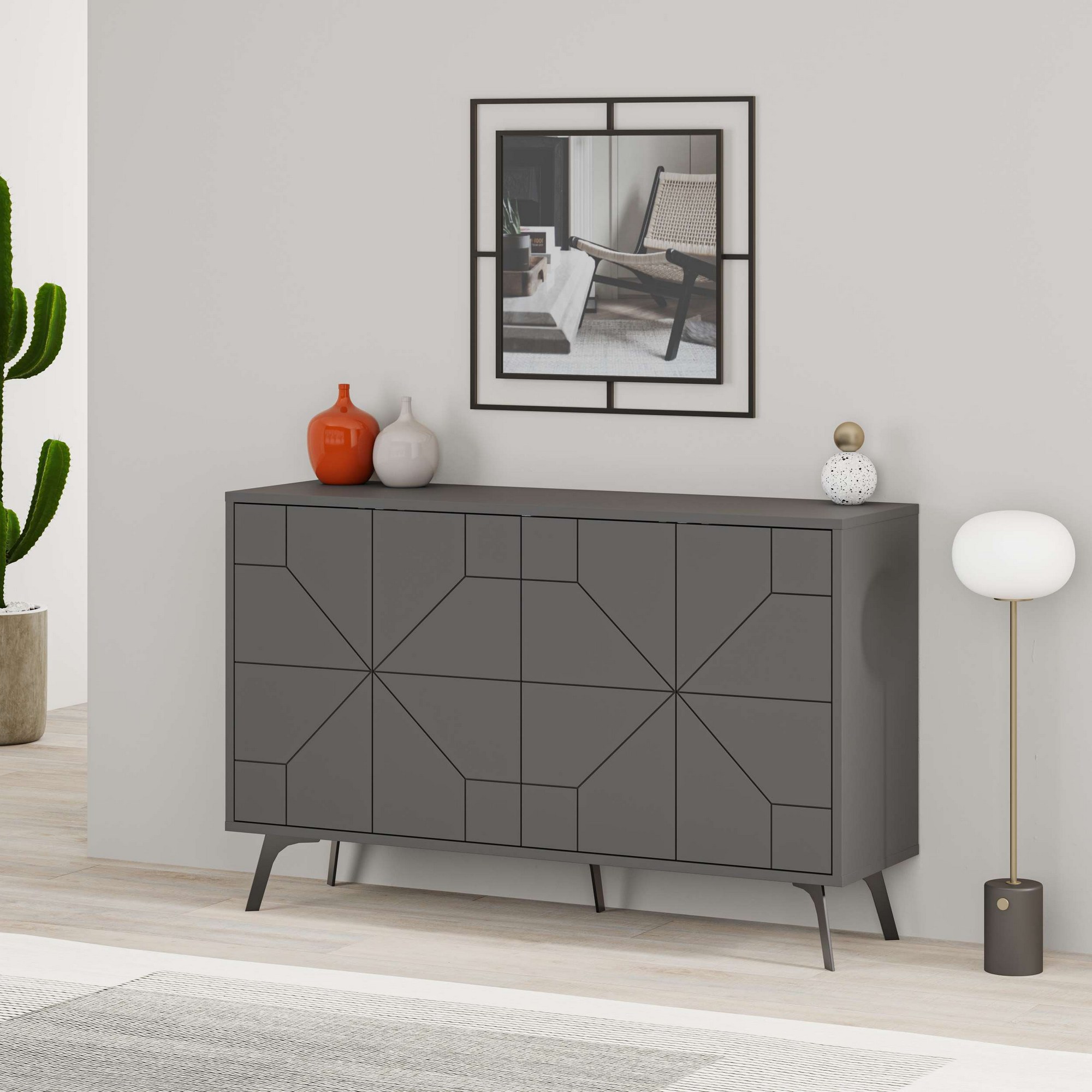 Dune chest of drawers anthracite 123cm x 62.4cm