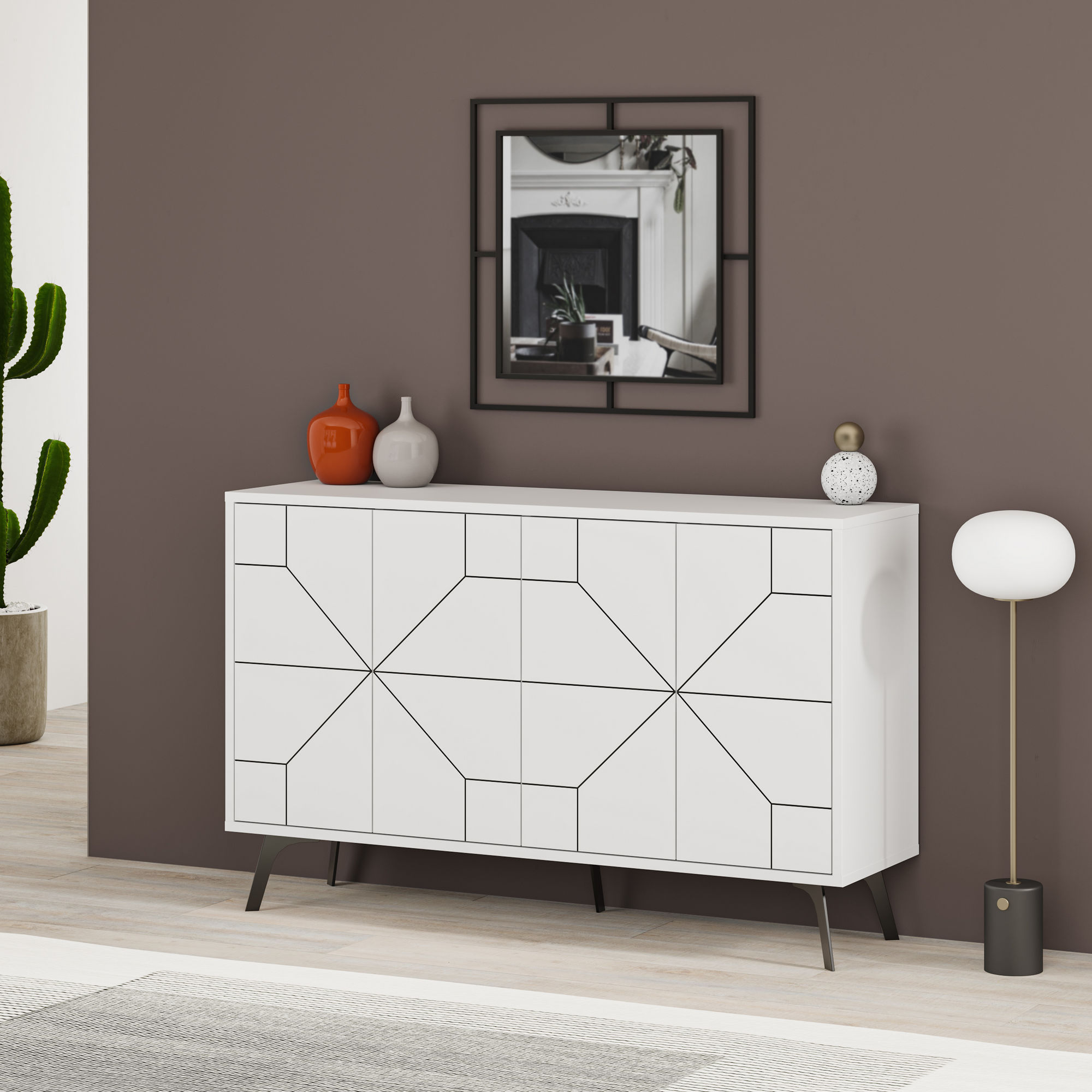 Dune White Chest of Drawers 123cm x 62.4cm