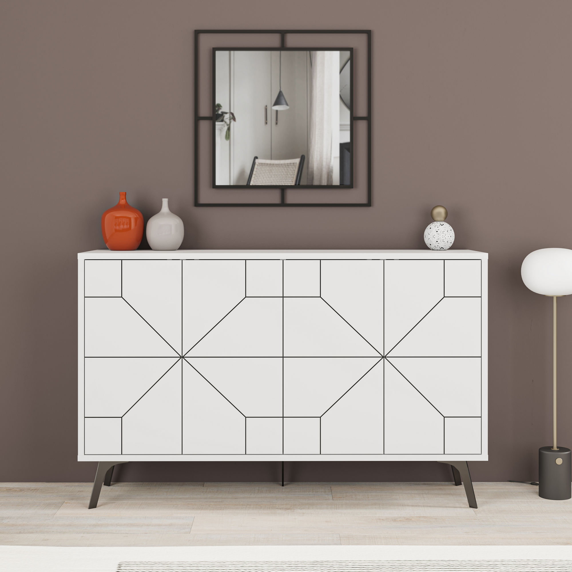 Dune White Chest of Drawers 123cm x 62.4cm