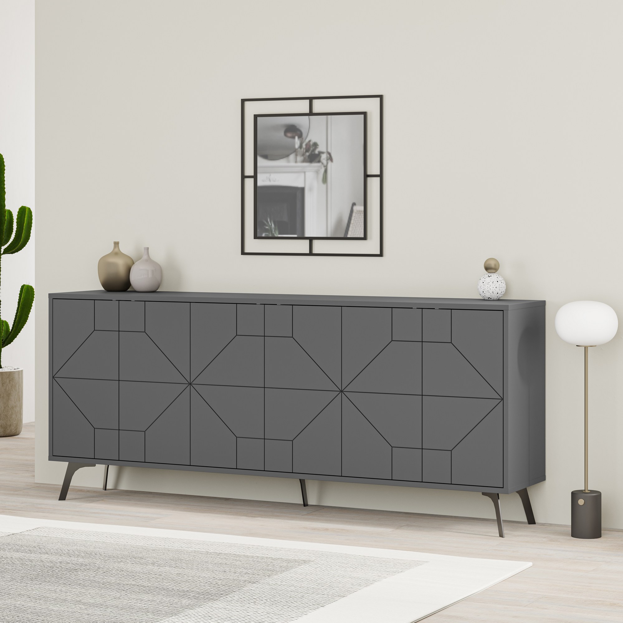 Dune Chest of Drawers Anthracite 183.8cm x 77.4cm
