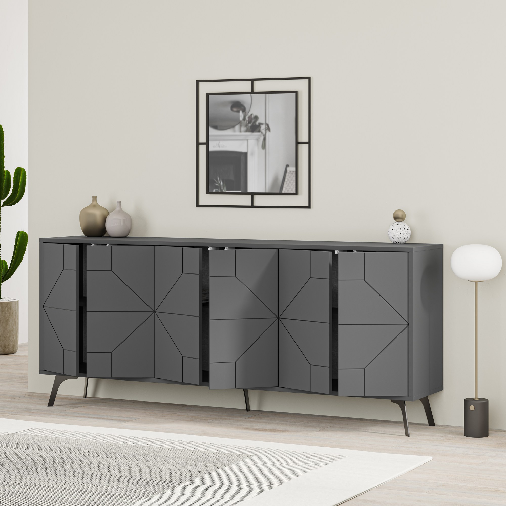 Dune Chest of Drawers Anthracite 183.8cm x 77.4cm