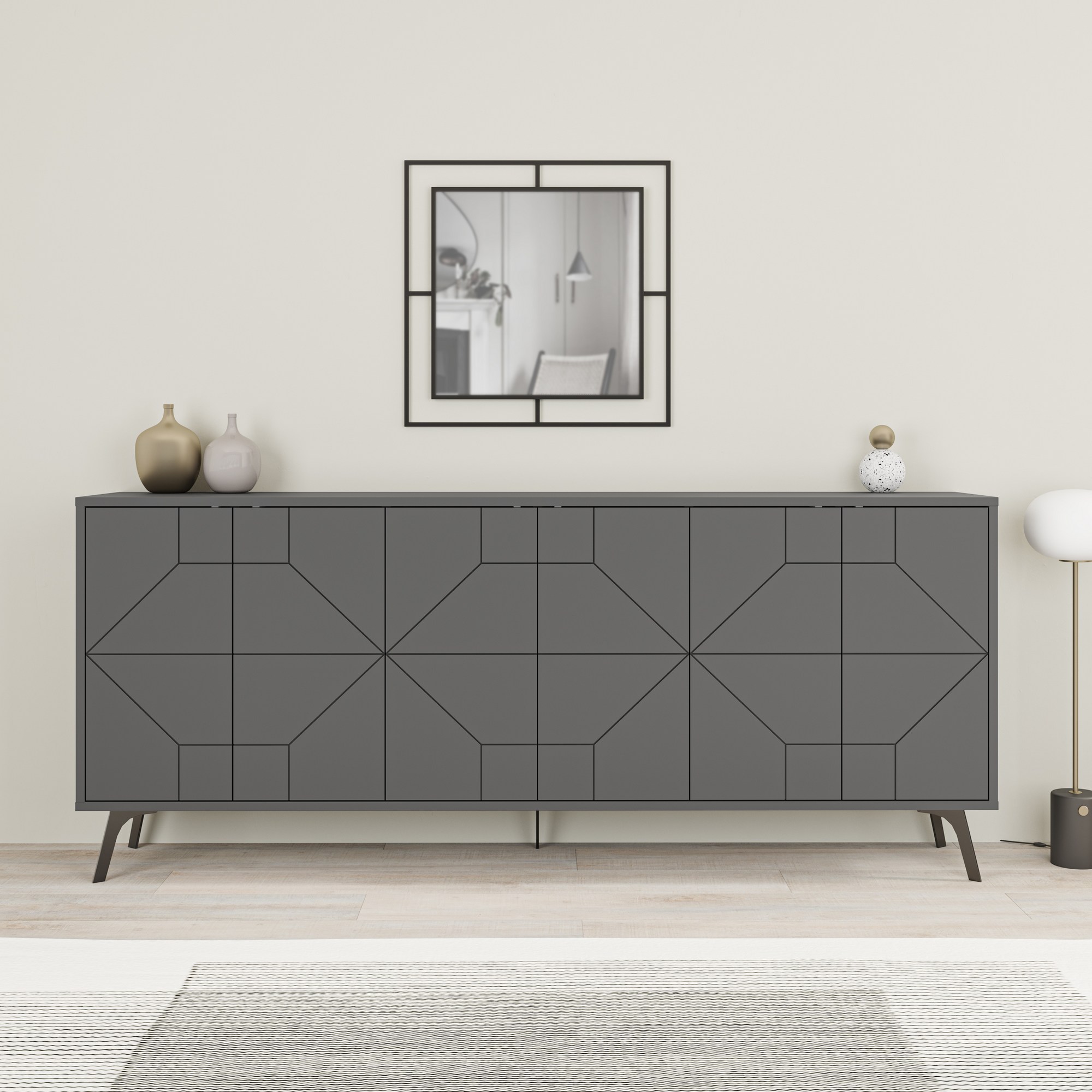 Dune Chest of Drawers Anthracite 183.8cm x 77.4cm