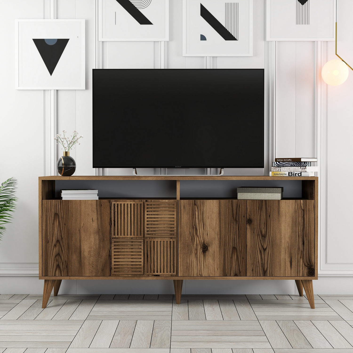 Milan Sideboard Walnut Brown 160cm