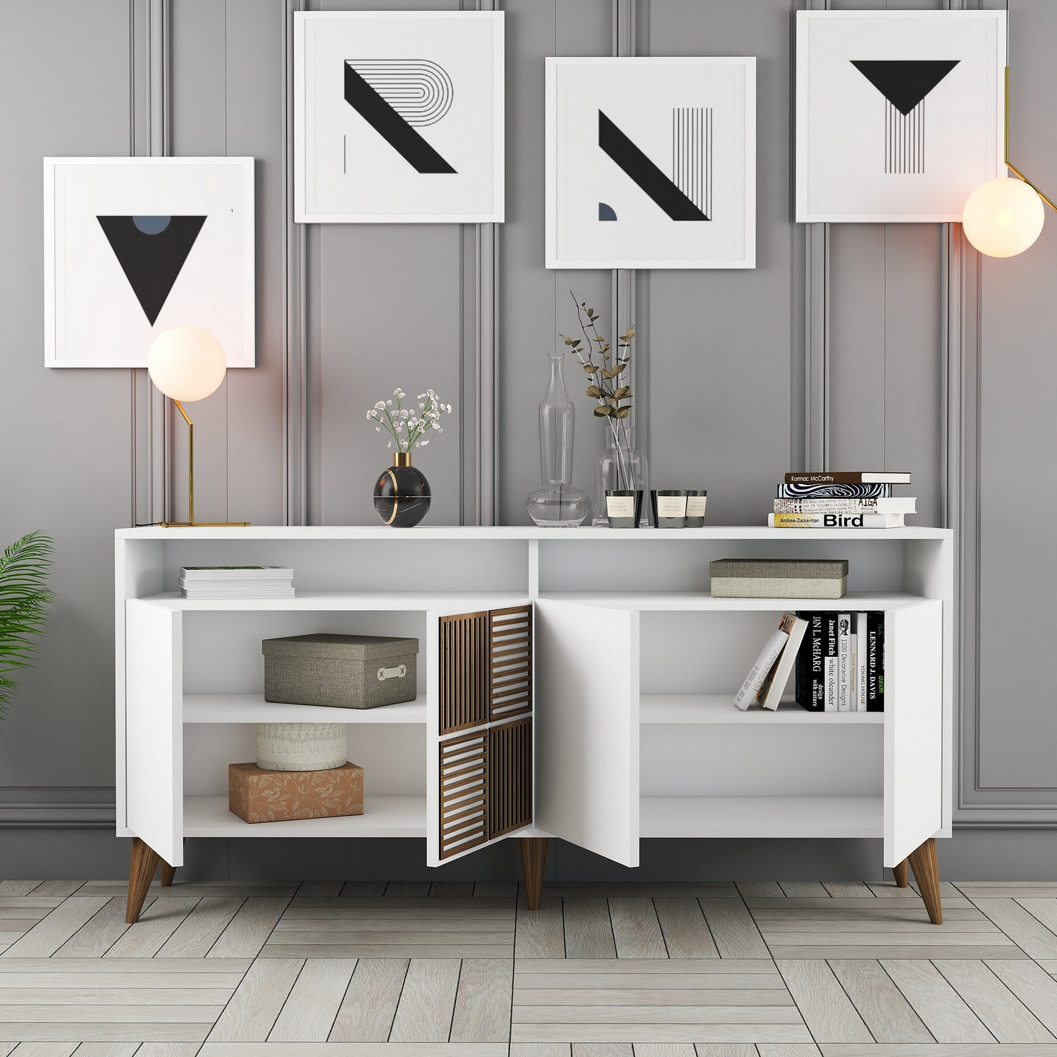 Milan Sideboard White 160cm