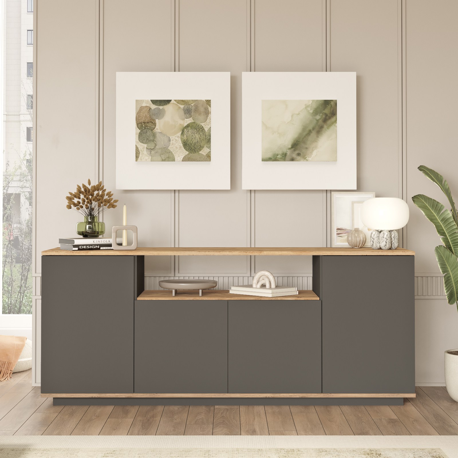 Sideboard Gray 180cm
