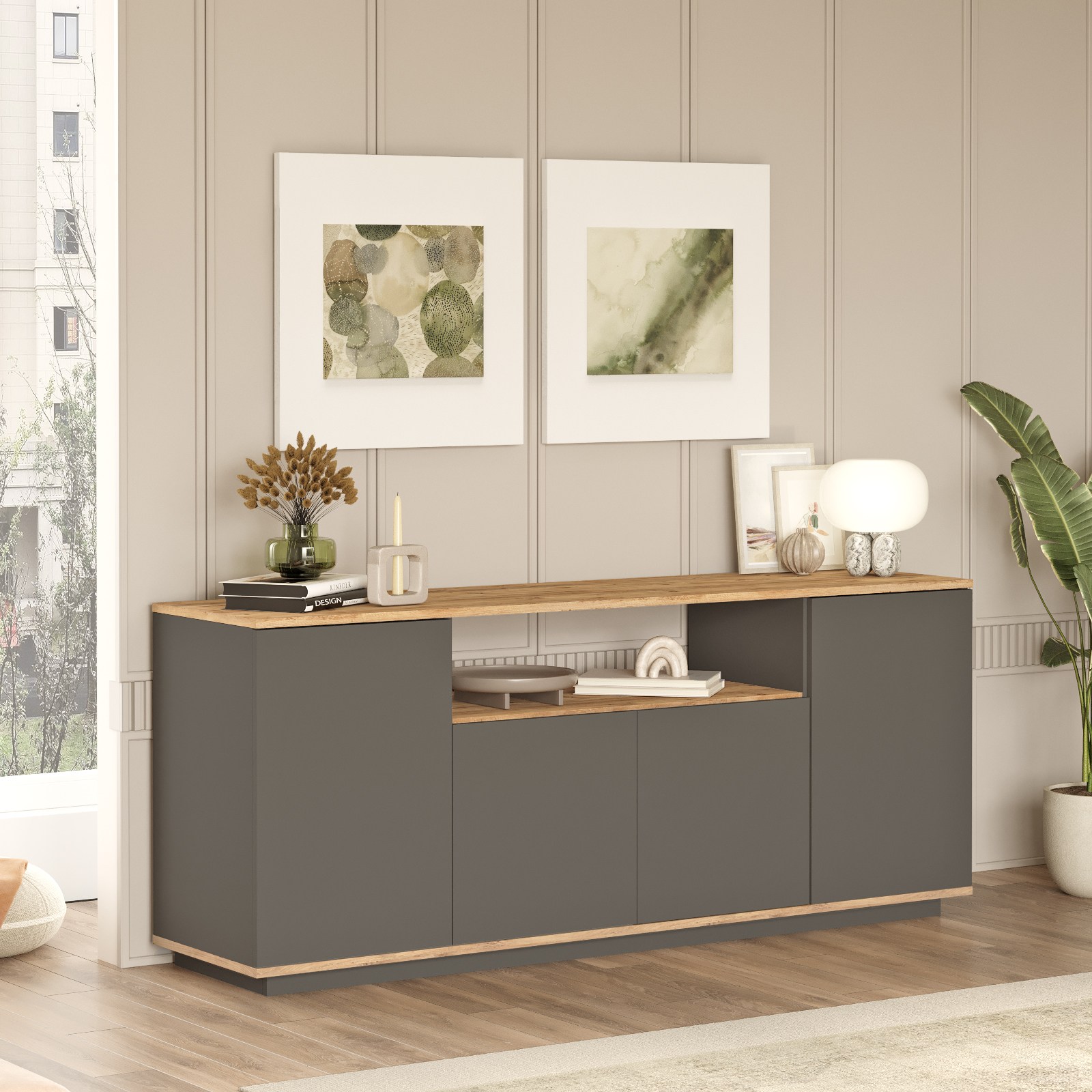 Sideboard Gray 180cm