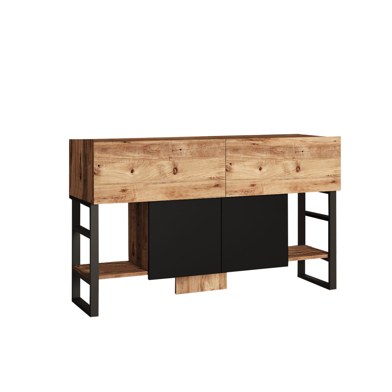 Console table with shelf brown