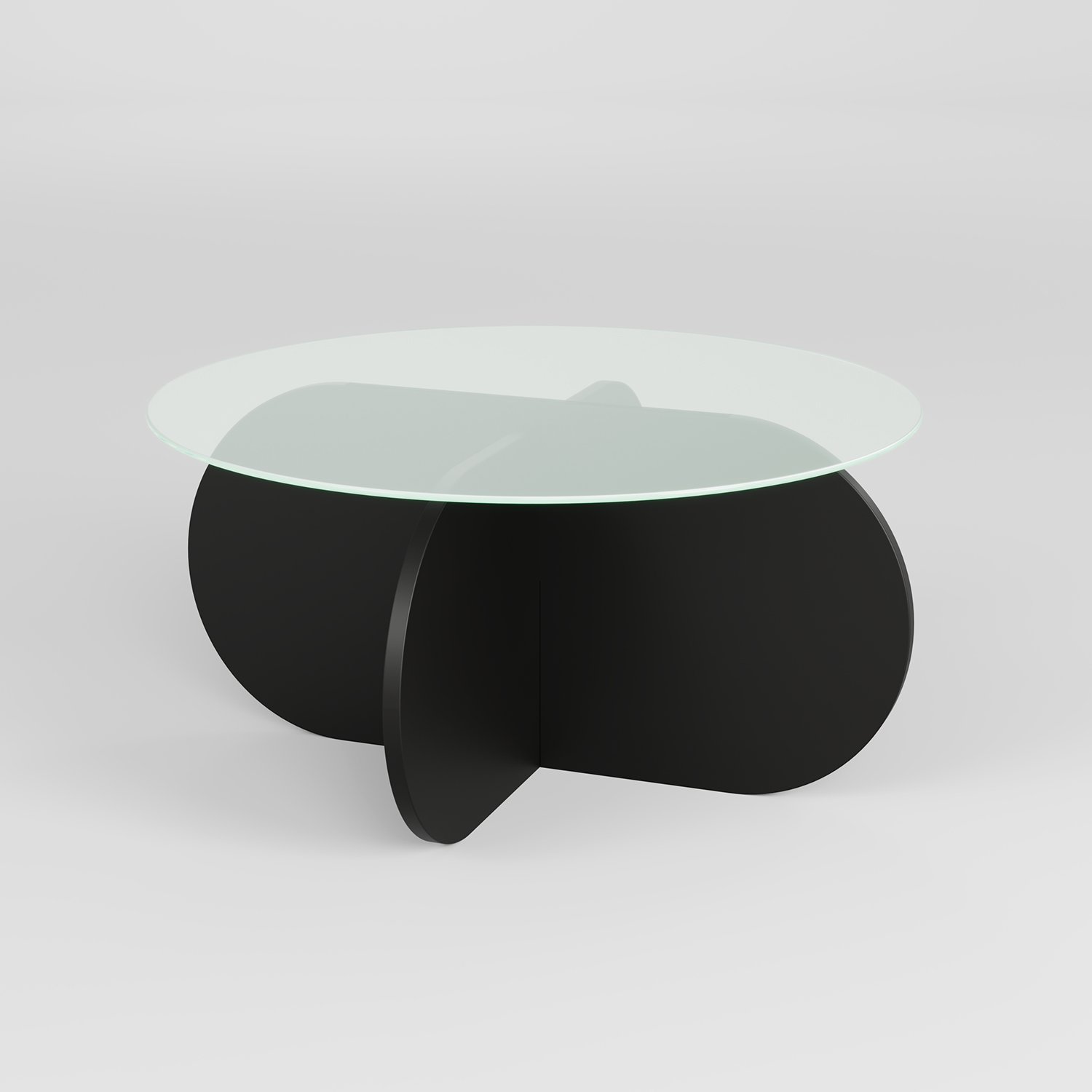 Bubble Coffee Table Safety Glass Black Ø75cm