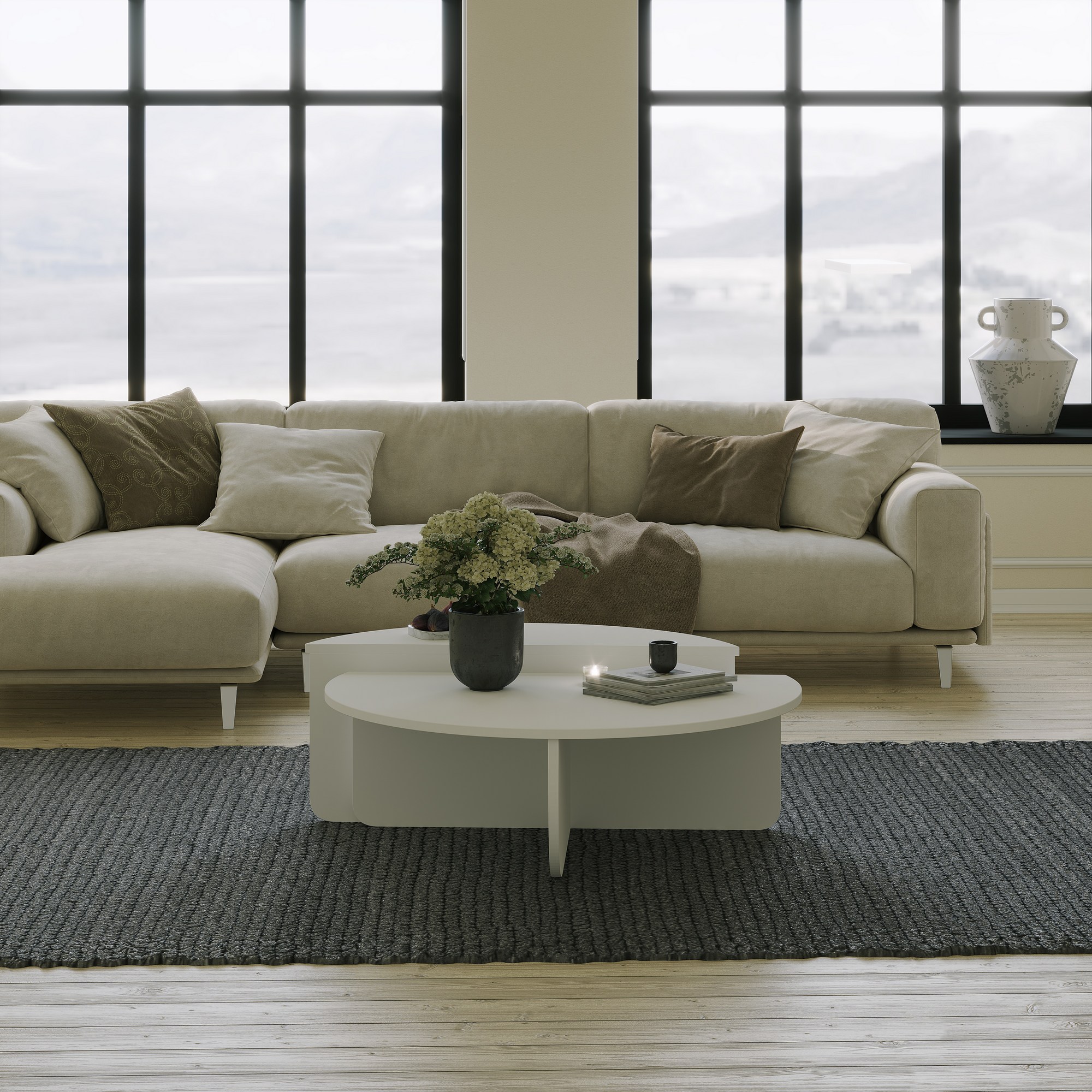 Podium Coffee Table White