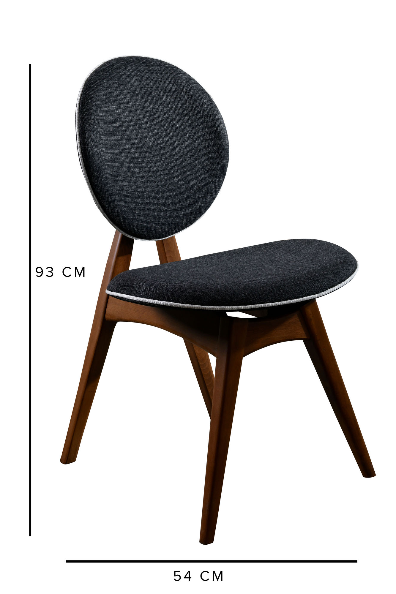 2x Touch Stuhl Leinen Anthrazit