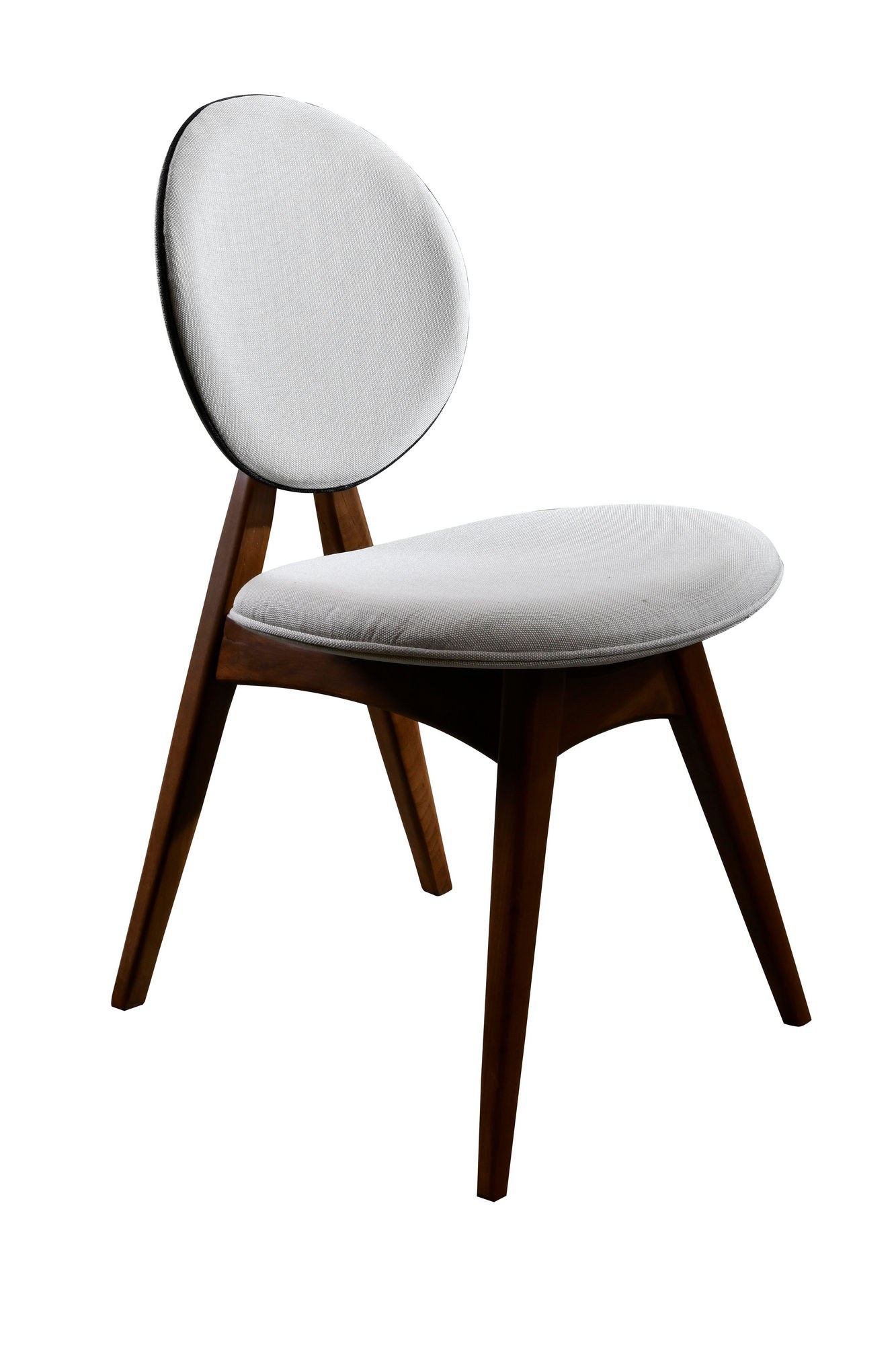 2x Touch Chair Wood Veneer Linen Cream