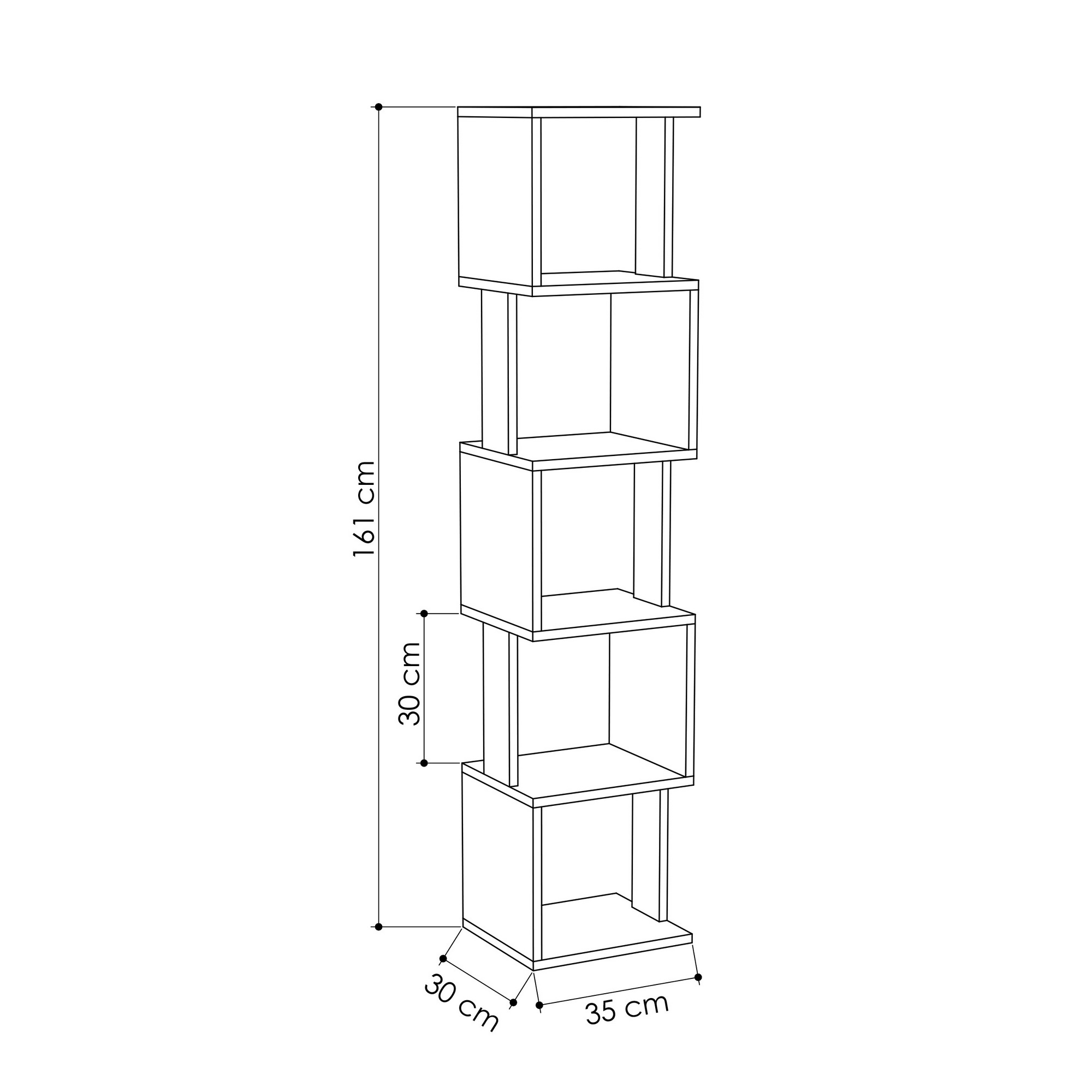 Piri Bookshelf White Light Mocha