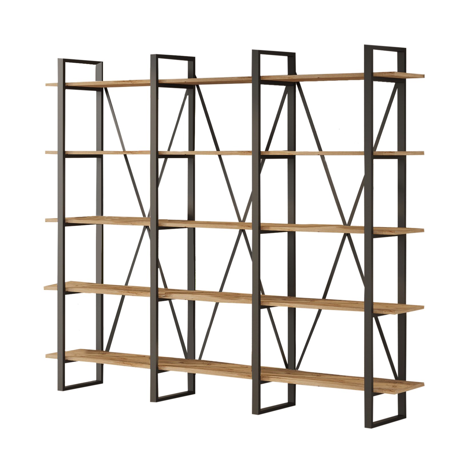Bookshelf Brown Black 219.6cm