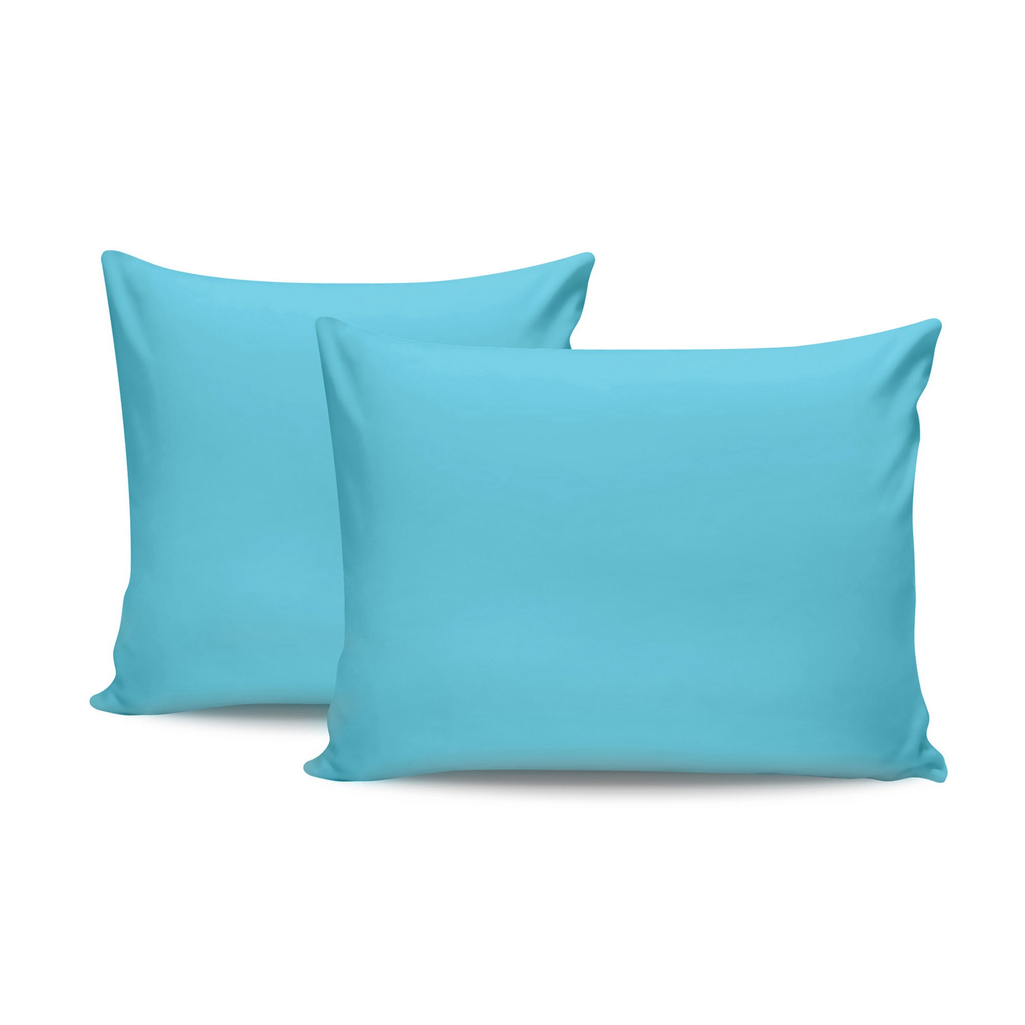 2x Federa in cotone Ranforce turchese