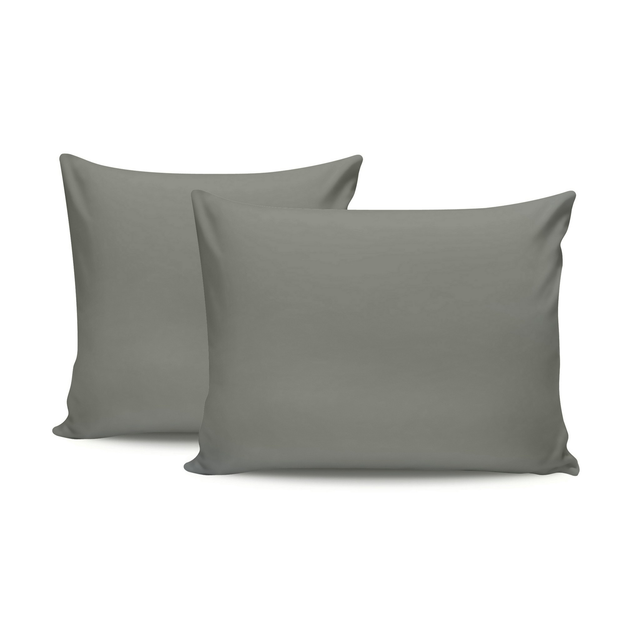 2x Pillowcase Ranforce Cotton Dark Grey