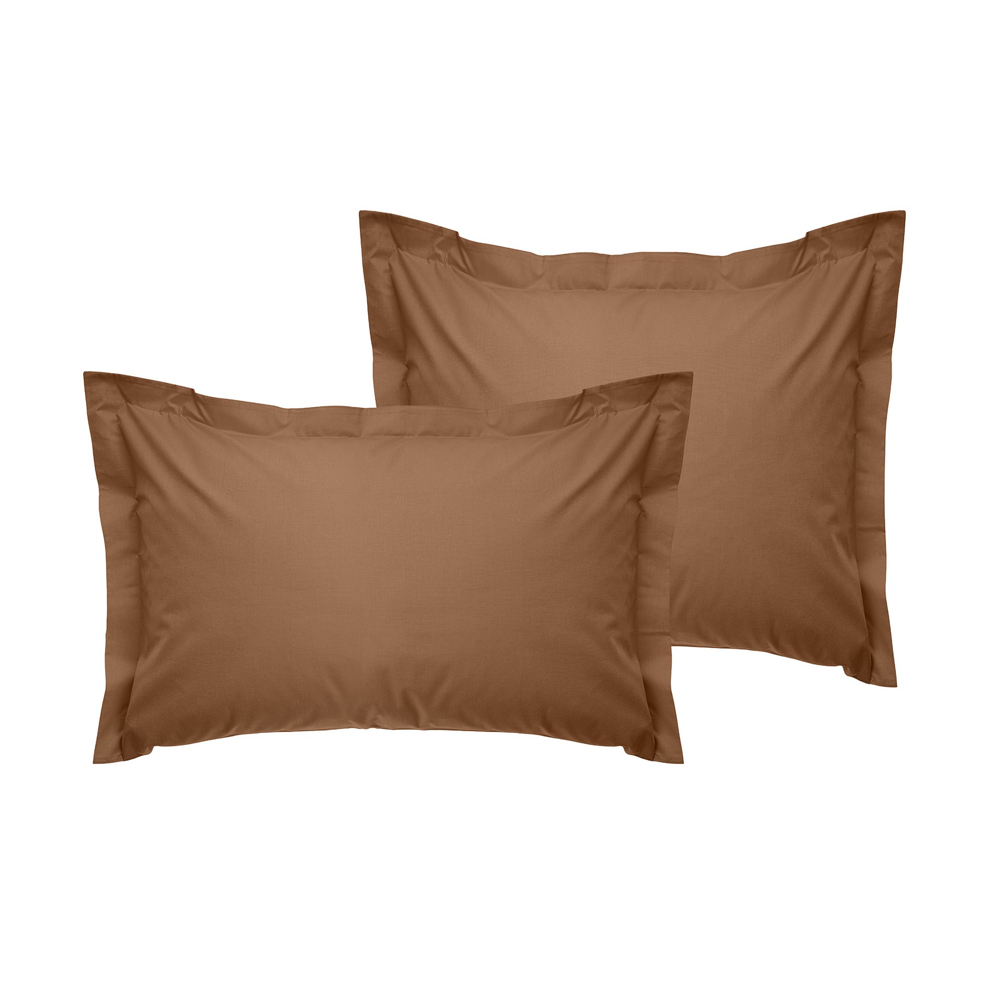 2x Pillowcase Ranforce Cotton Brown