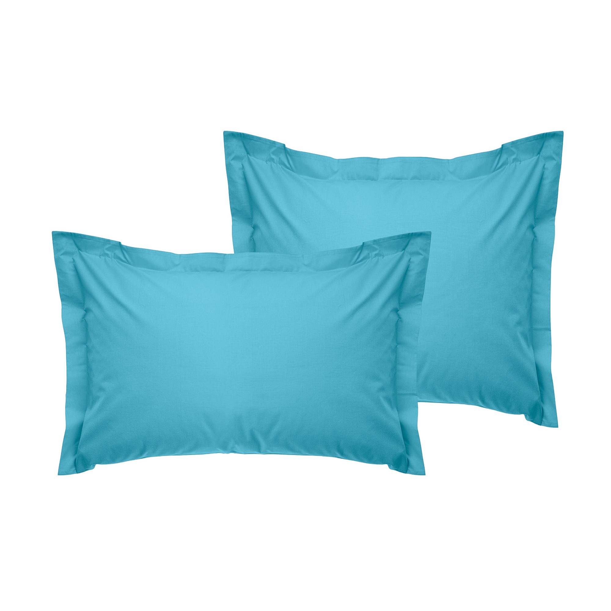 2x Pillowcase Ranforce Cotton Turquoise