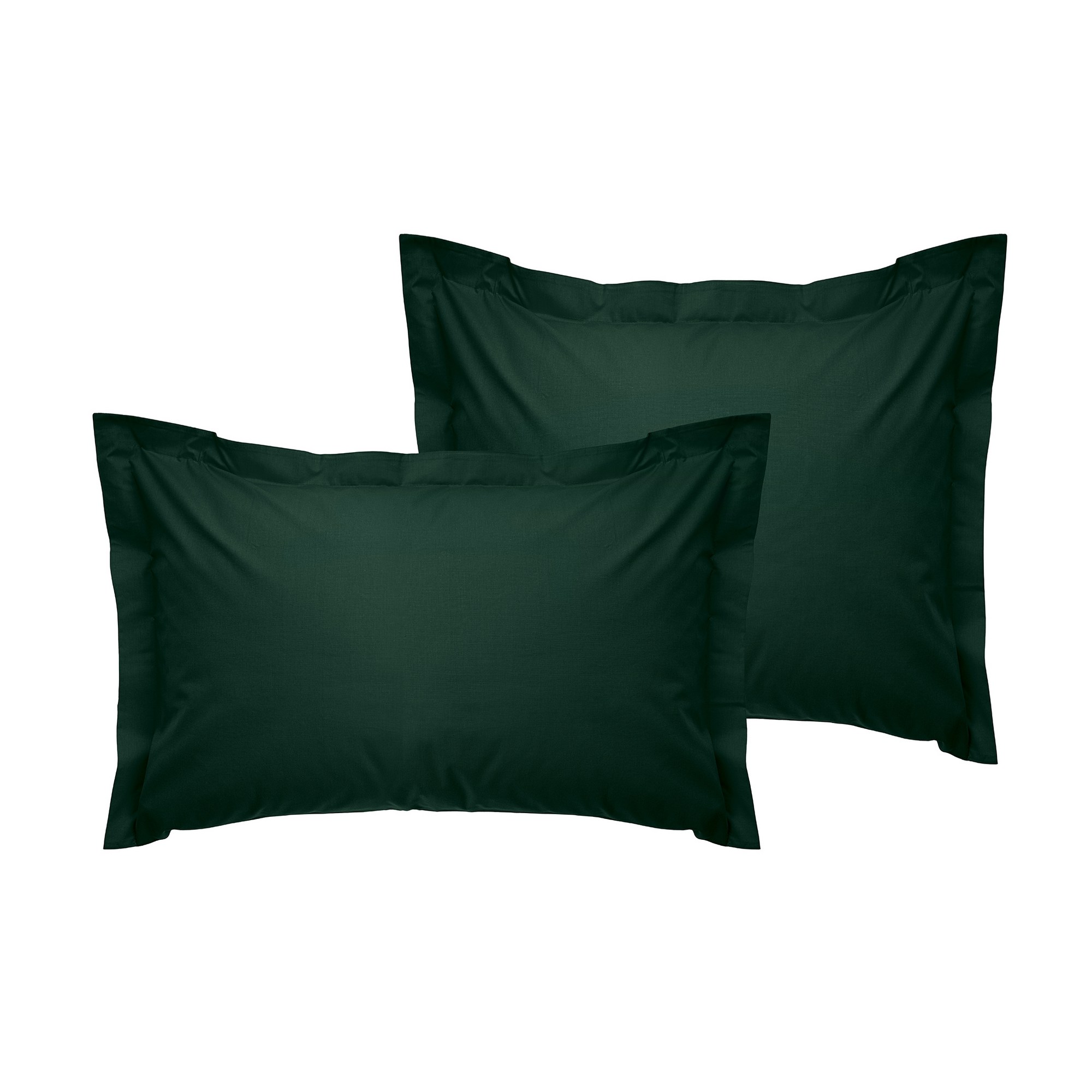 2x Pillowcase Ranforce Cotton Dark Green