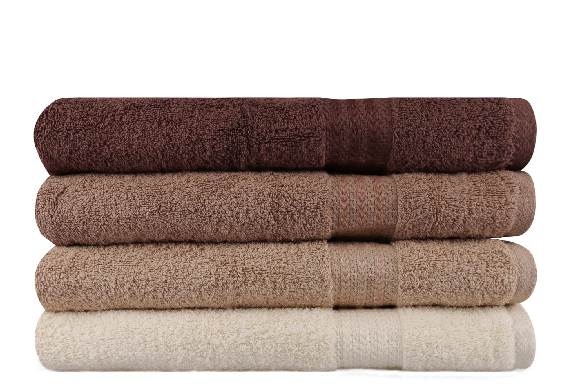 4x Rainbow Bath Towels Cotton Brown
