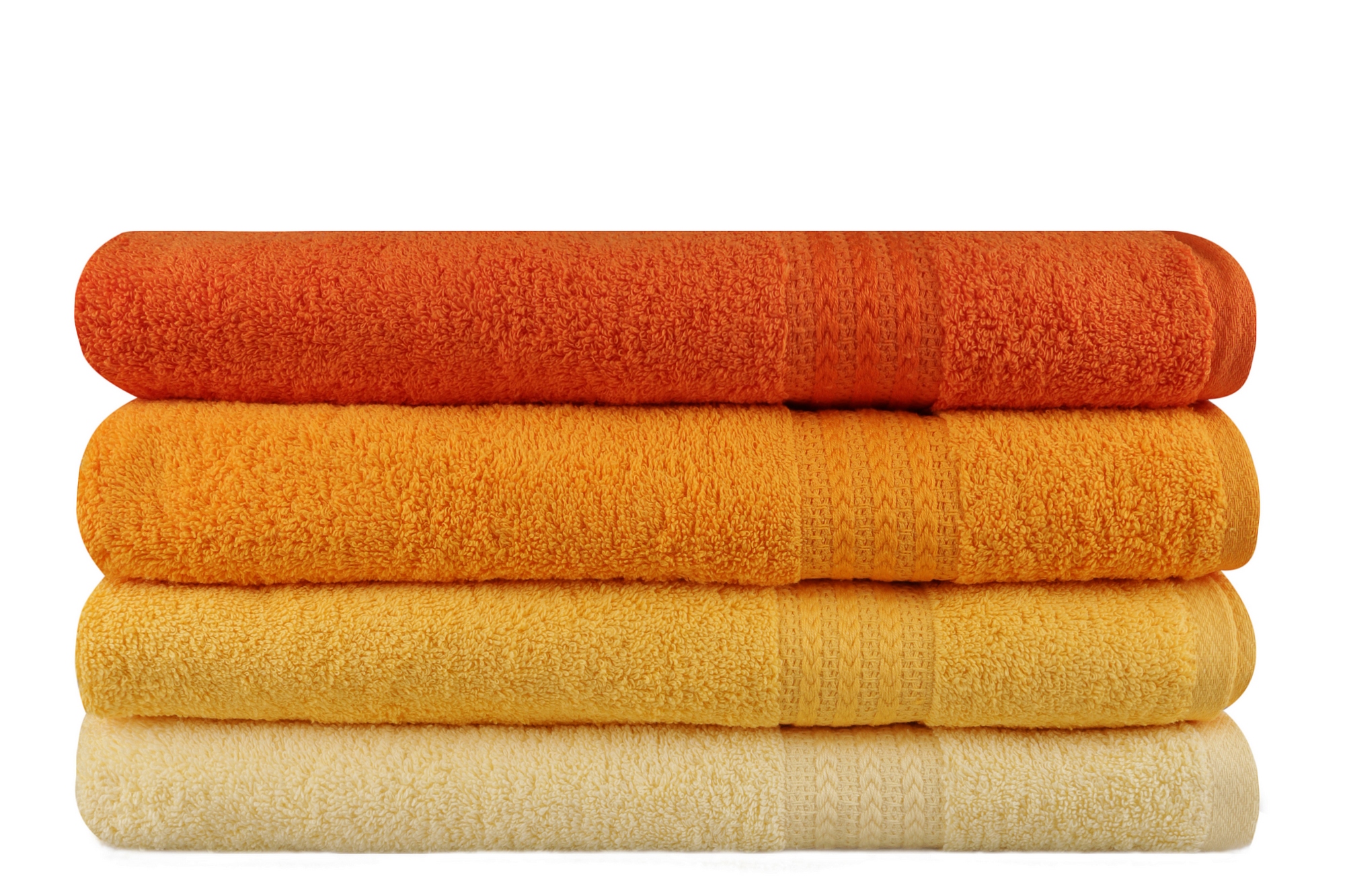 4x Rainbow Bath Towels Cotton Orange