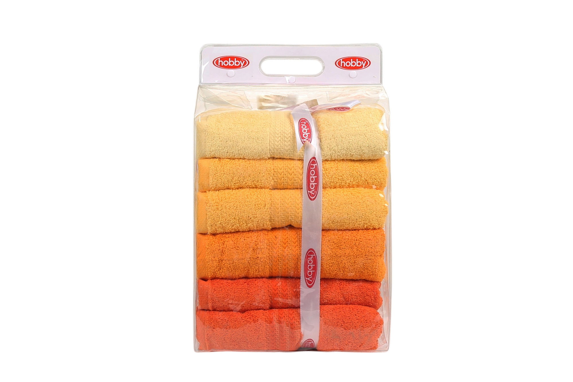 4x Rainbow Bath Towels Cotton Orange
