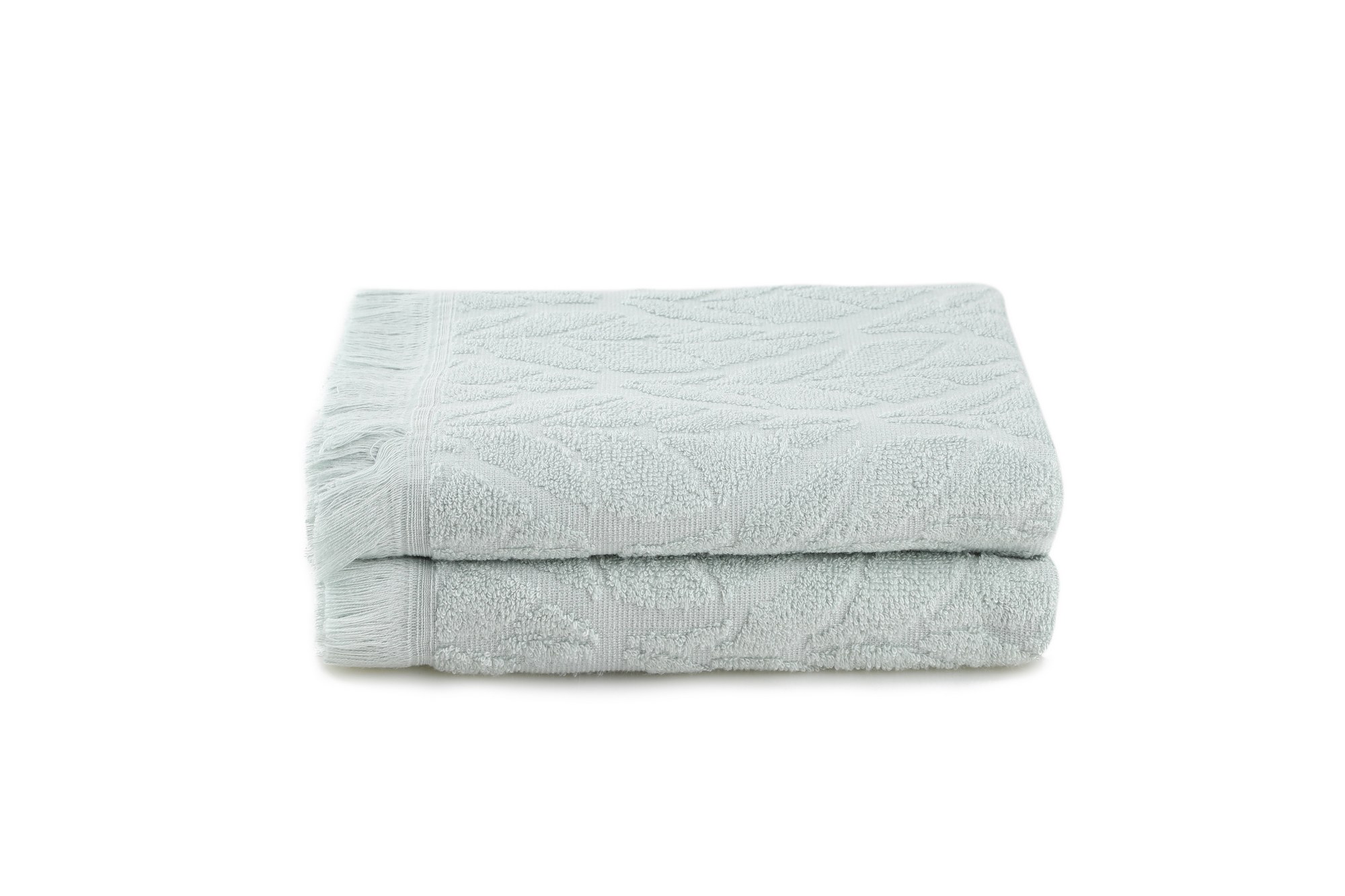 Leaf Bath Towels Cotton Mint