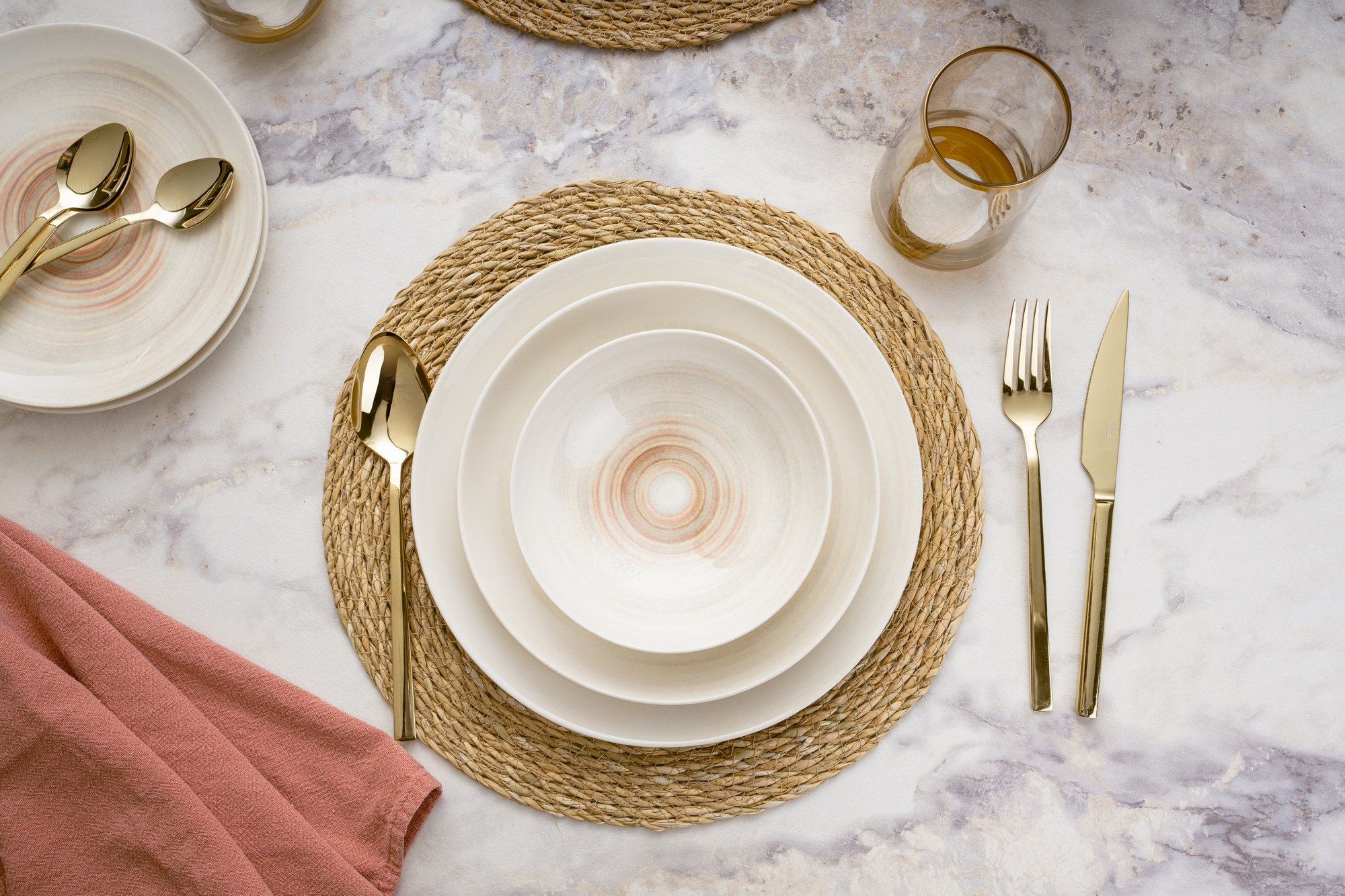 Dinner service 24-piece Porcelain Cream
