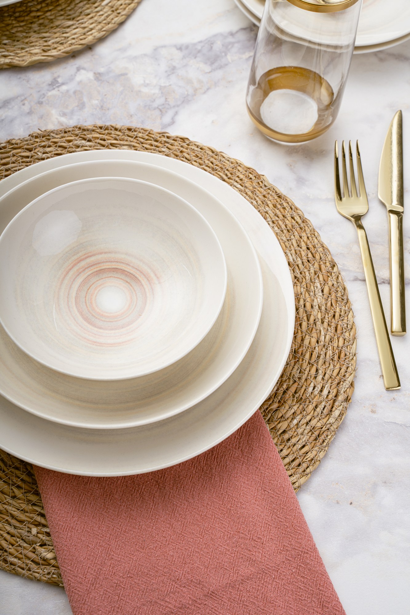 Dinner service 24-piece Porcelain Cream