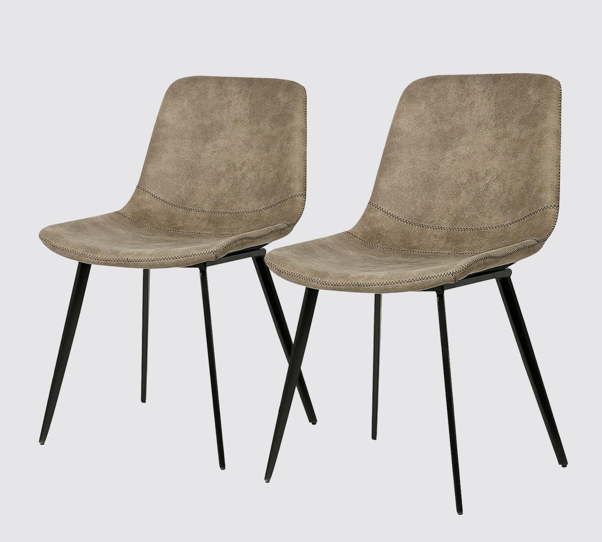 2x Esszimmerstuhl Mikrofaser Beige 