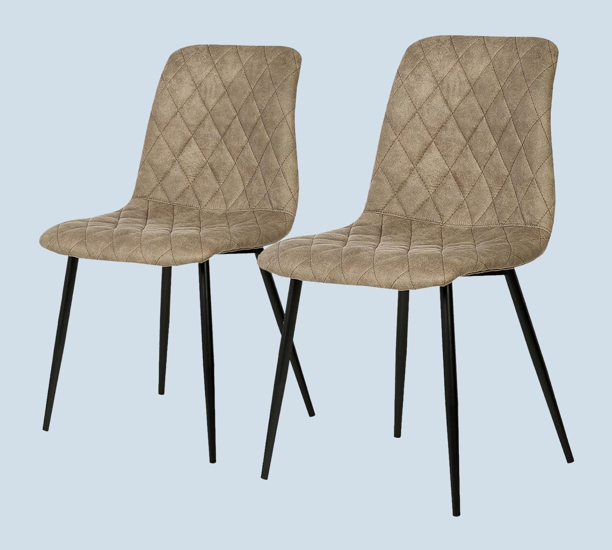 2x Chair Microfiber Used Look Beige