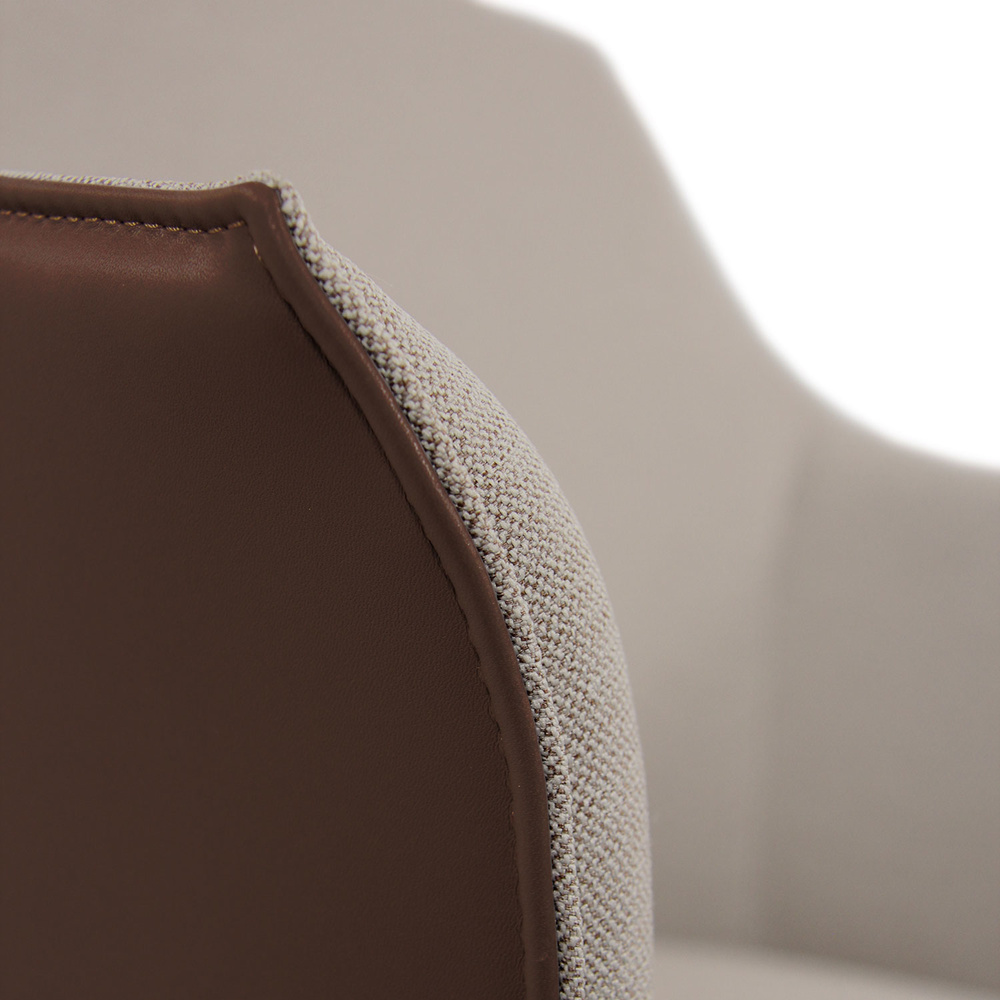 AREZZO Office chair Swivel with castors Faux leather Beige/Brown