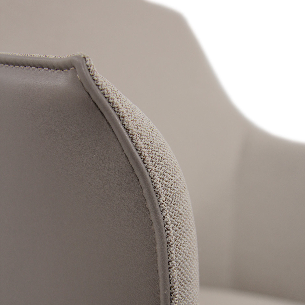 AREZZO Swivel office chair with castors Faux leather Beige/Taupe