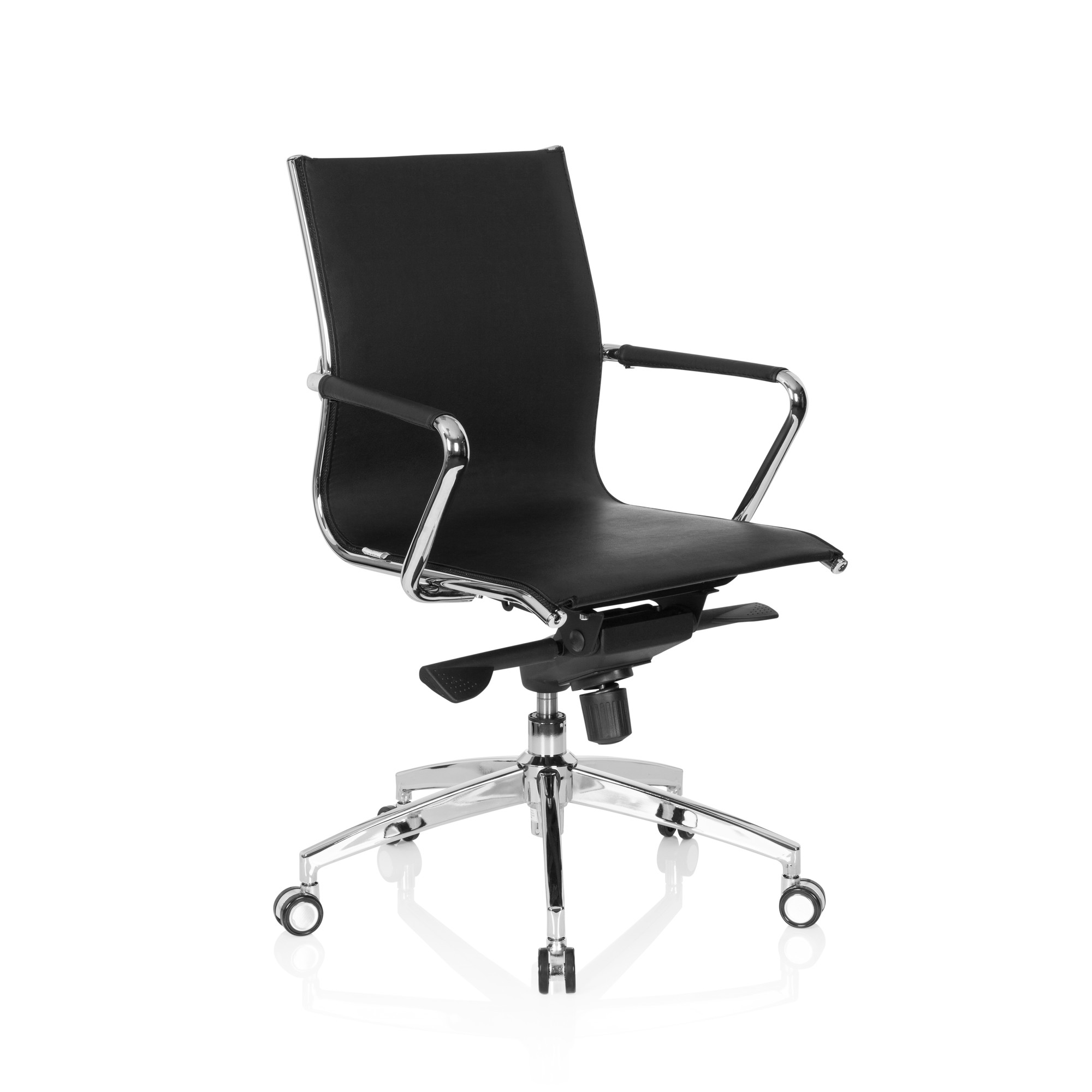 PATMOS Swivel Office Chair with Castors Faux Leather Black