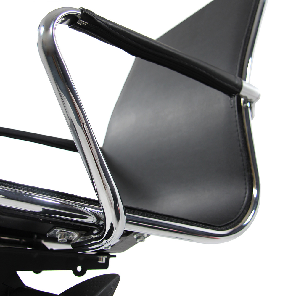 PATMOS Swivel Office Chair with Castors Faux Leather Black