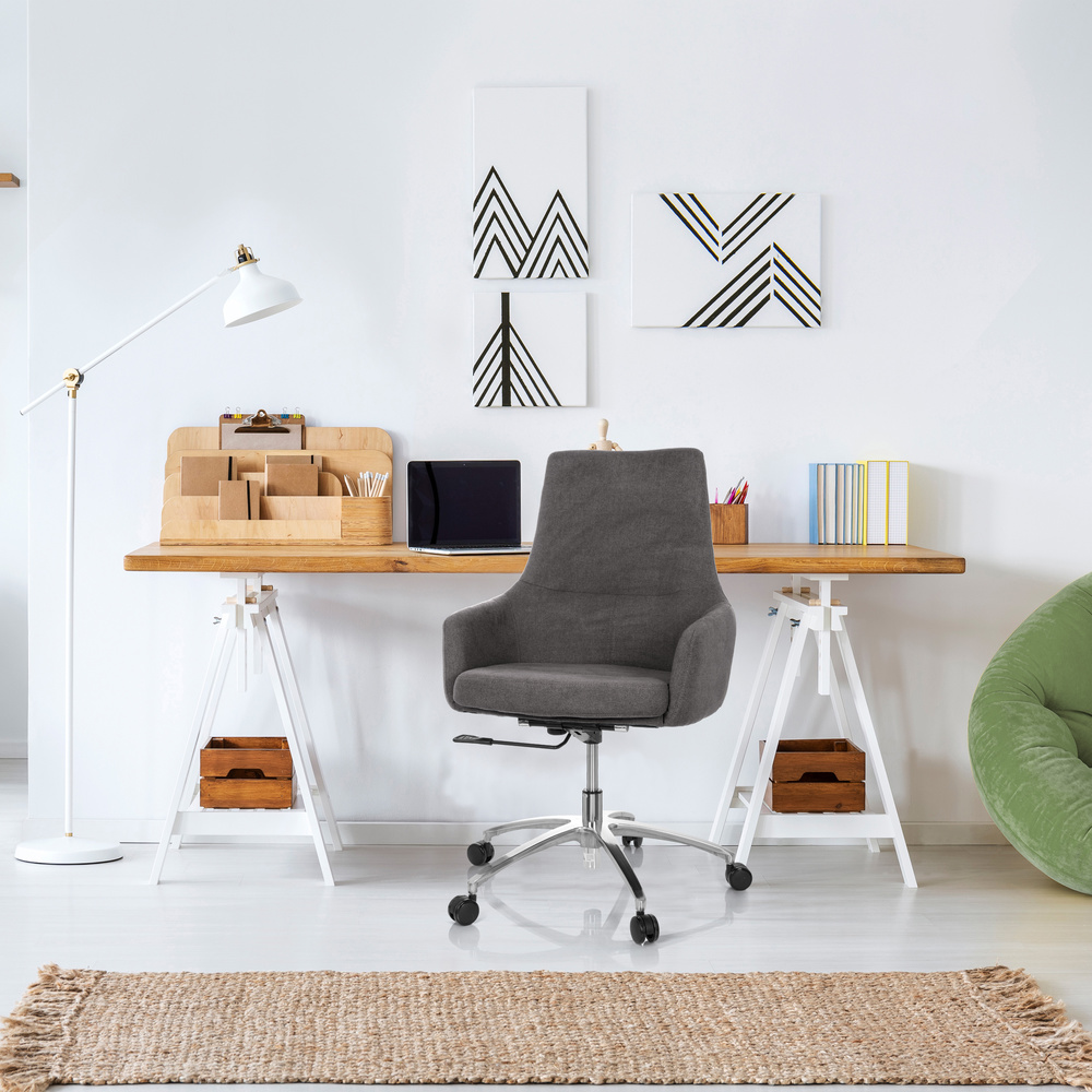 SHAKE 100 Office chair with castors Swivel Fabric Dark Grey