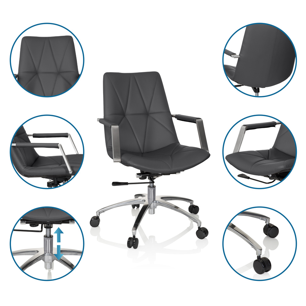 SARANTO II Office chair Swivel Faux leather Anthracite