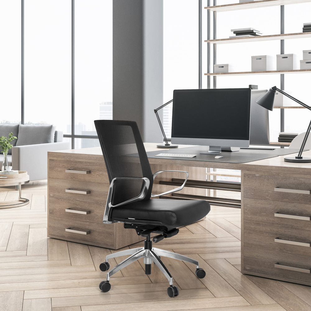 PROVIDER NET Swivel Office Chair with Casters Fabric Black