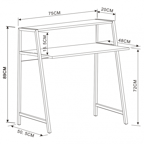 DUMONT Desk Wood Natural/Silver