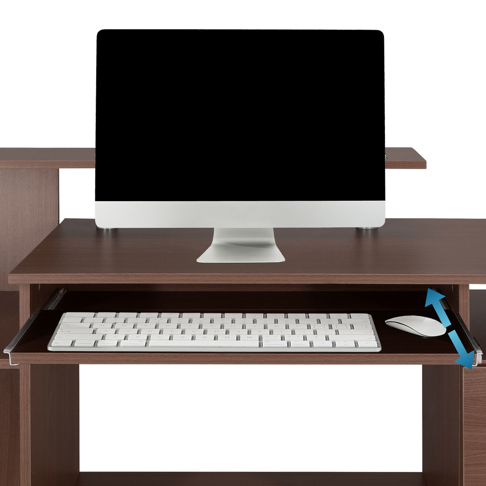 WORKSPACE H IV Desk with drawers Wood Walnut/White