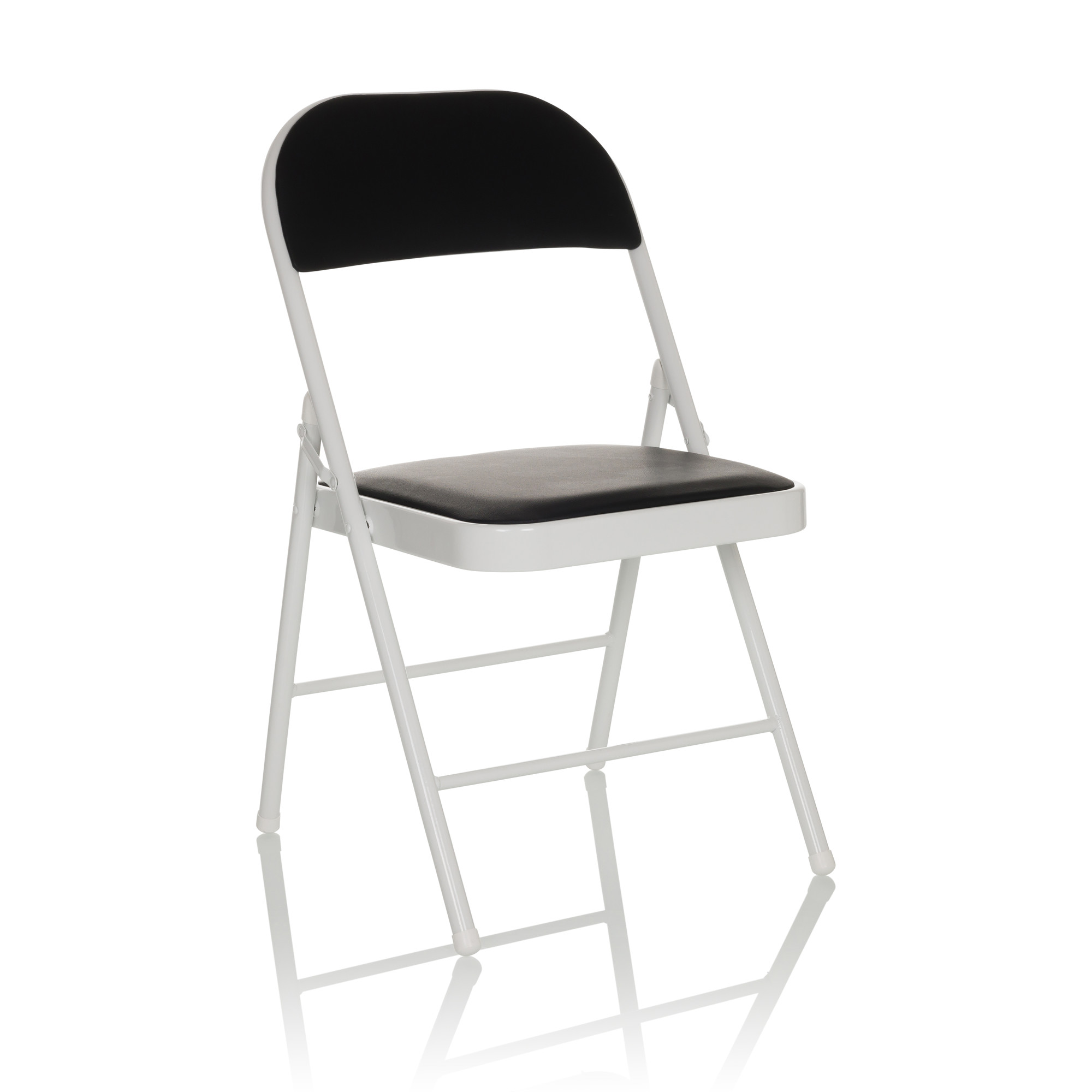 TUDELA W Folding chair Faux leather Black