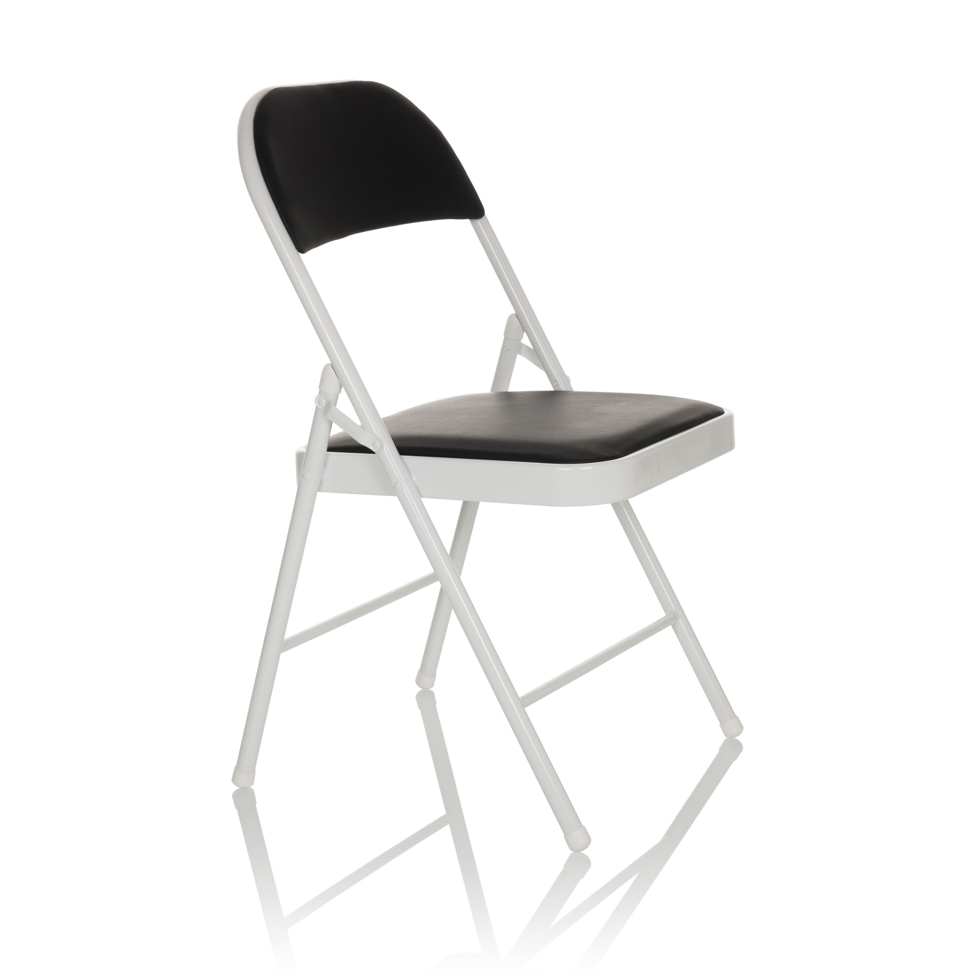 TUDELA W Folding chair Faux leather Black