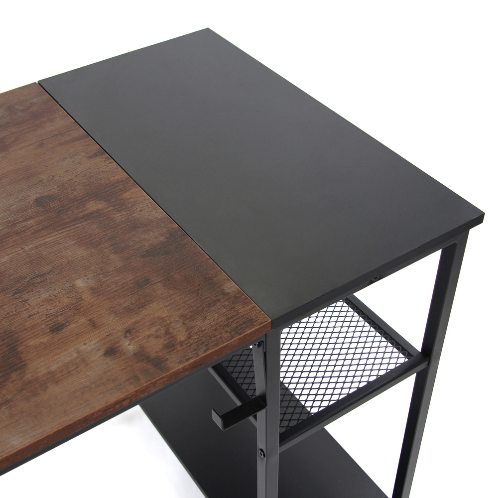 WORKSPACE H I  Desk + Shelf Wood Black