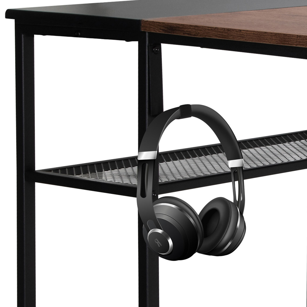 WORKSPACE H I  Desk + Shelf Wood Black