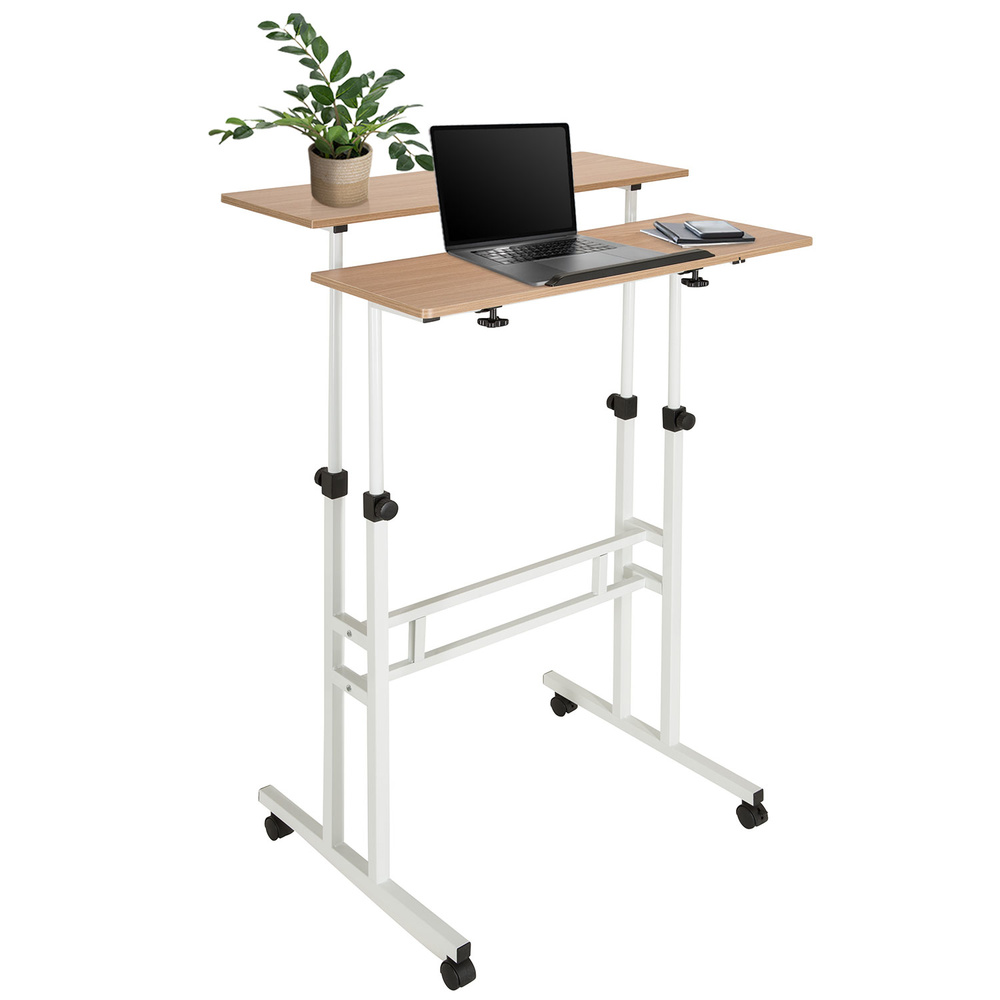 WORKSTATION I Scrivania con ruote legno bianco