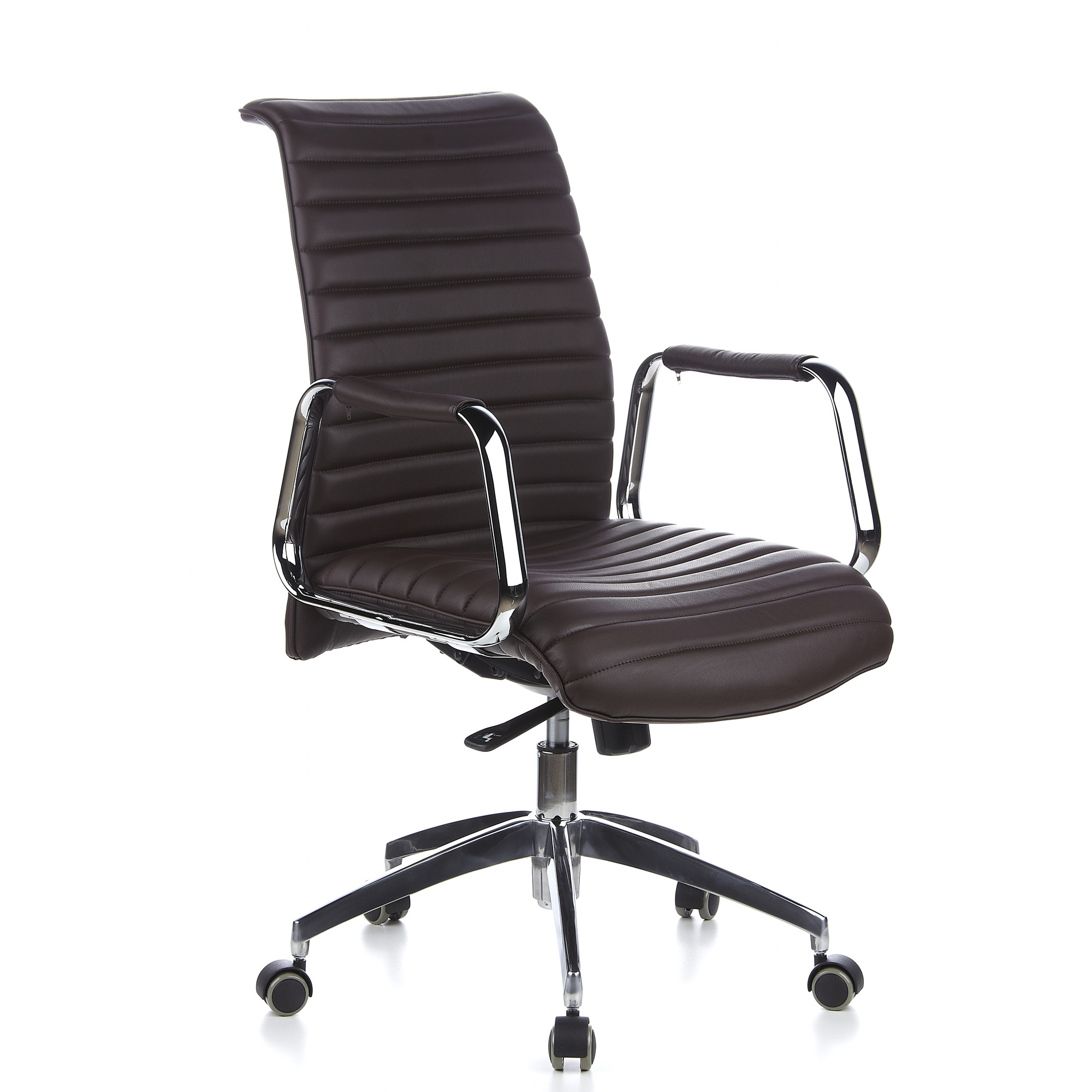 ASPERA 10 Swivel office chair with castors Leather Brown