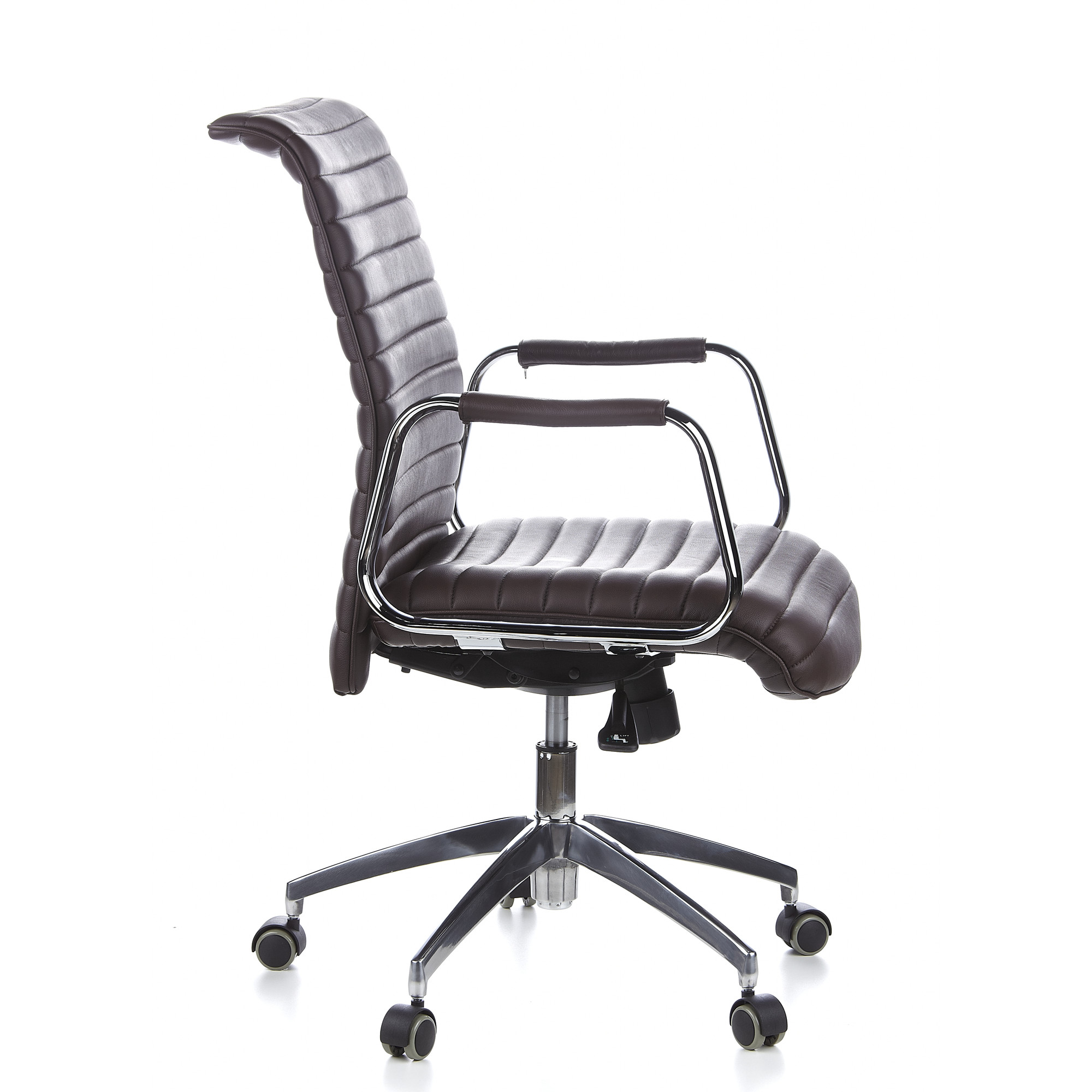 ASPERA 10 Swivel office chair with castors Leather Brown
