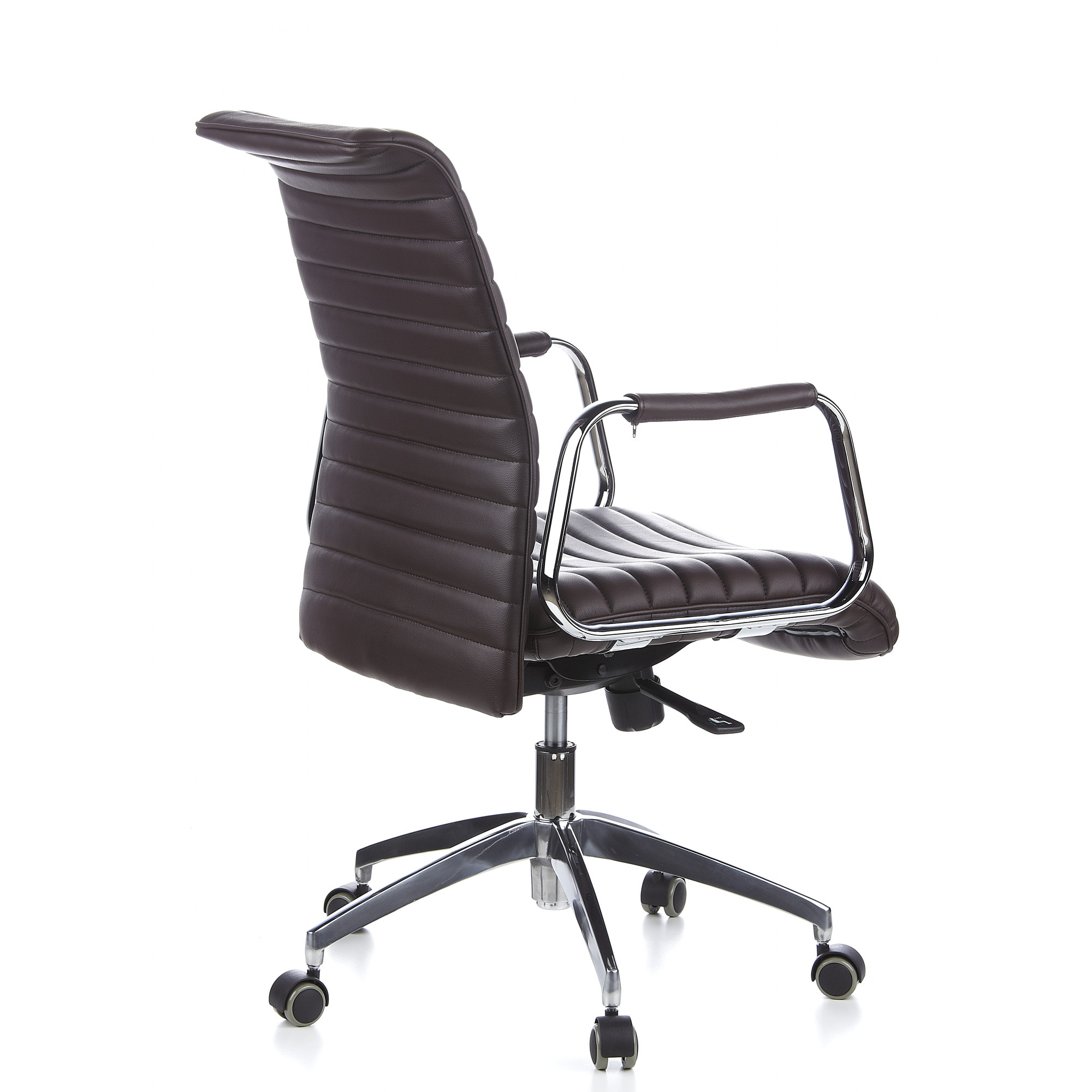 ASPERA 10 Swivel office chair with castors Leather Brown
